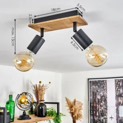 Lampes Vintages & Rétros-hofstein Plafonnier Maidford Écru, Noir, 2 lumières