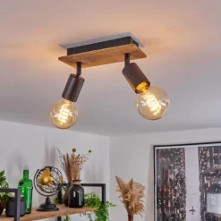 Lampes Vintages & Rétros-hofstein Plafonnier Maidford Écru, Noir, 2 lumières