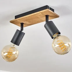 Lampes Vintages & Rétros-hofstein Plafonnier Maidford Écru, Noir, 2 lumières