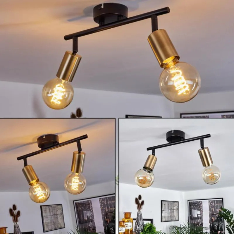 hofstein Plafonnier Maidford Laiton, Noir, 2 lumières