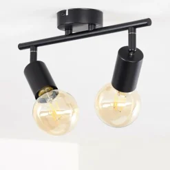 Lampes Vintages & Rétros-hofstein Plafonnier Maidford Noir, 2 lumières