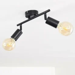 Lampes Vintages & Rétros-hofstein Plafonnier Maidford Noir, 2 lumières