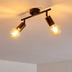 Lampes Vintages & Rétros-hofstein Plafonnier Maidford Noir, 2 lumières