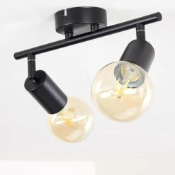 Lampes Vintages & Rétros-hofstein Plafonnier Maidford Noir, 2 lumières