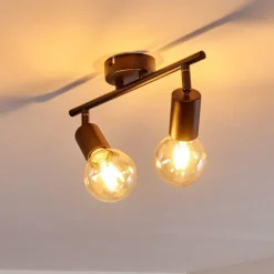 Lampes Vintages & Rétros-hofstein Plafonnier Maidford Noir, 2 lumières