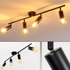 Lampes Vintages & Rétros-hofstein Plafonnier Maidford Noir, 4 lumières