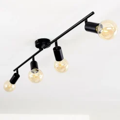 Lampes Vintages & Rétros-hofstein Plafonnier Maidford Noir, 4 lumières