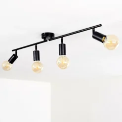 Lampes Vintages & Rétros-hofstein Plafonnier Maidford Noir, 4 lumières