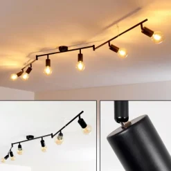 Lampes Vintages & Rétros-hofstein Plafonnier Maidford Noir, 6 lumières