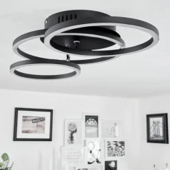 hofstein Plafonnier Malanie LED Noir, 1 lumière