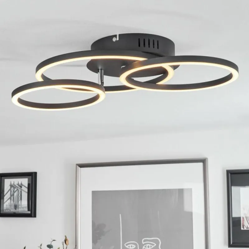 hofstein Plafonnier Malanie LED Noir, 1 lumière