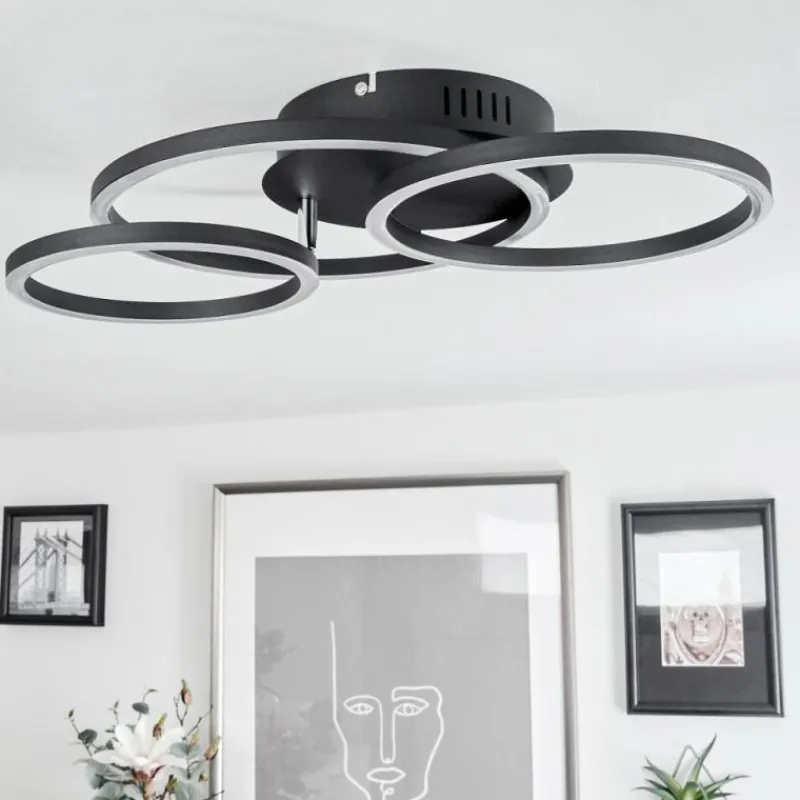 hofstein Plafonnier Malanie LED Noir, 1 lumière