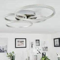 Luminaires Globo Lighting Plafonnier Malanje LED Nickel mat, 4 lumières* Éclairage Led