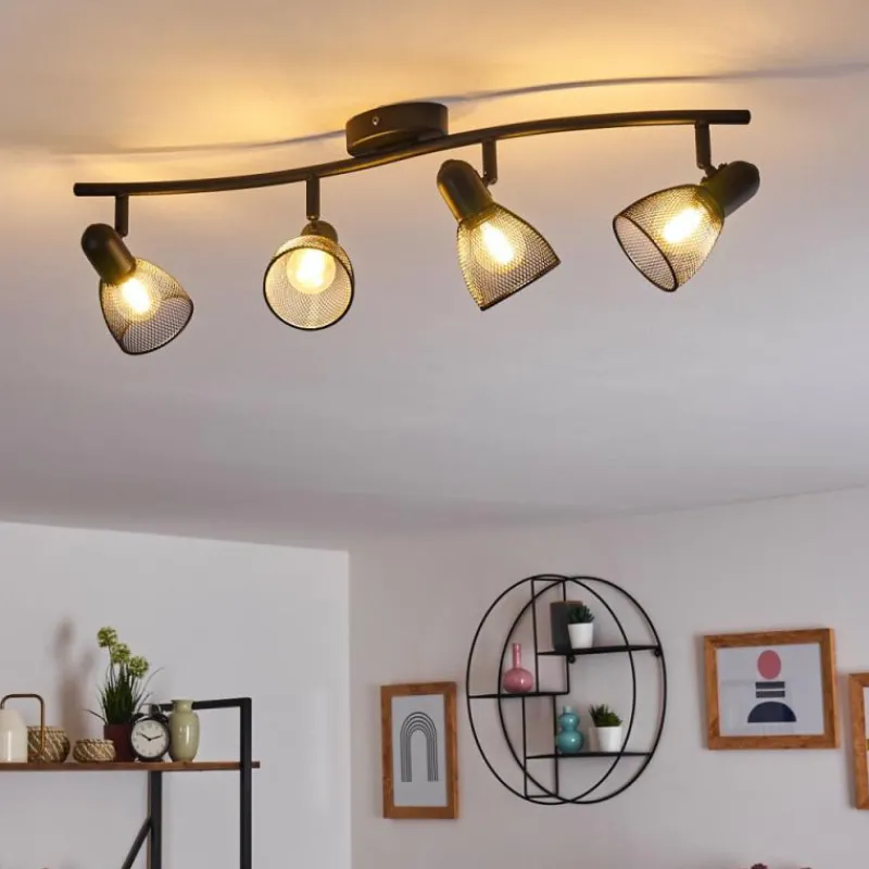 hofstein Plafonnier Malawi Noir, 4 lumières* Spots Et Projecteurs