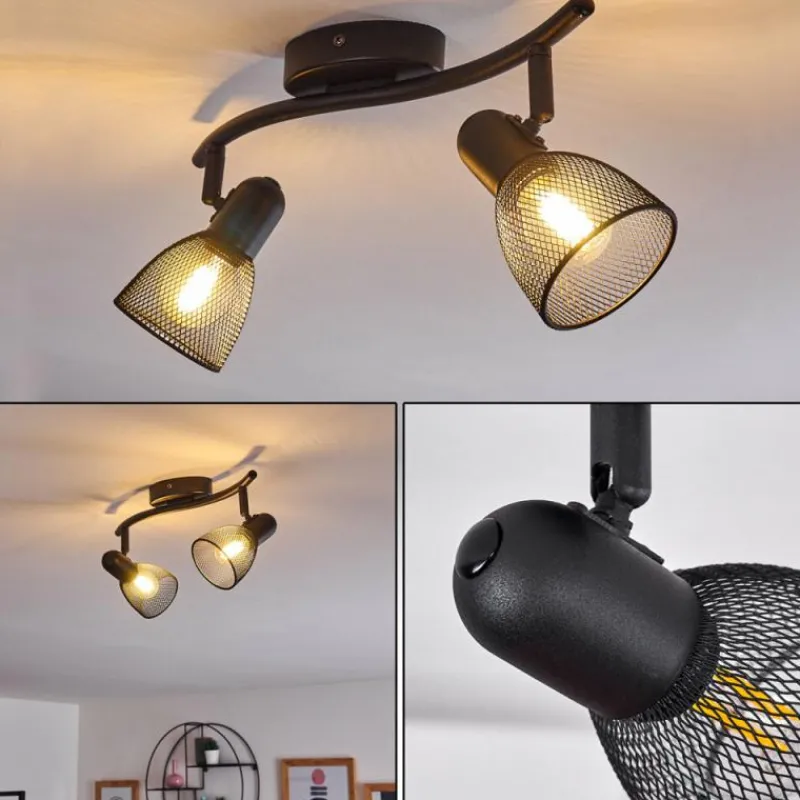 hofstein Plafonnier Malawi Noir, 2 lumières