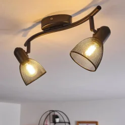 hofstein Plafonnier Malawi Noir, 2 lumières