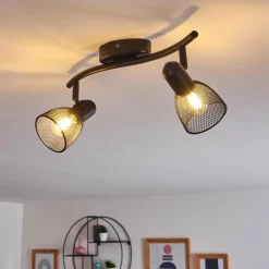 hofstein Plafonnier Malawi Noir, 2 lumières