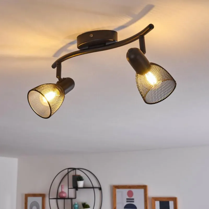 hofstein Plafonnier Malawi Noir, 2 lumières