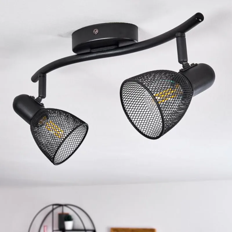 hofstein Plafonnier Malawi Noir, 2 lumières