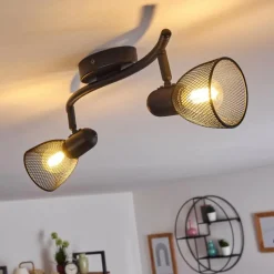 hofstein Plafonnier Malawi Noir, 2 lumières