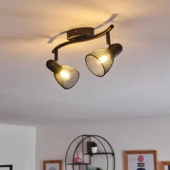 hofstein Plafonnier Malawi Noir, 2 lumières