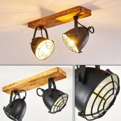 hofstein Plafonnier Malix Brun, Noir, 2 lumières