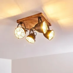 hofstein Plafonnier Malix Brun, Noir, 4 lumières