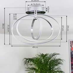 hofstein Plafonnier Maluma Chrome, 1 lumière