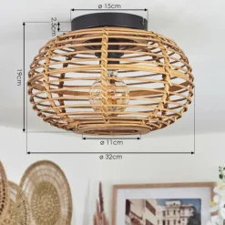 Style Boho-Chic-hofstein Plafonnier Manteau Écru, 1 lumière