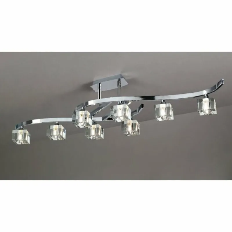 Luminaires Mantra Plafonnier Mantra Cuadrax Chrome, 8 lumières