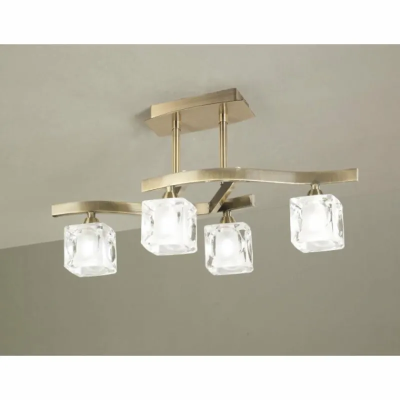 Luminaires Mantra Plafonnier Mantra Cuadrax Laiton, 4 lumières