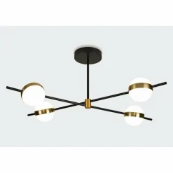 Lampes Dorées-Luminaires Mantra Plafonnier Mantra CUBA LED Or, Noir, 1 lumière