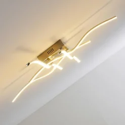 hofstein Plafonnier Mapleton LED Nickel mat, 4 lumières* Éclairage Led