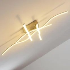 hofstein Plafonnier Mapleton LED Nickel mat, 4 lumières* Éclairage Led