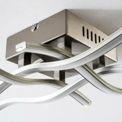 hofstein Plafonnier Mapleton LED Nickel mat, 4 lumières* Éclairage Led