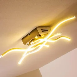 hofstein Plafonnier Mapleton LED Nickel mat, 4 lumières* Éclairage Led