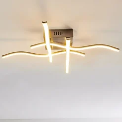 hofstein Plafonnier Mapleton LED Nickel mat, 4 lumières