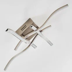 hofstein Plafonnier Mapleton LED Nickel mat, 4 lumières