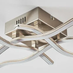 hofstein Plafonnier Mapleton LED Nickel mat, 4 lumières