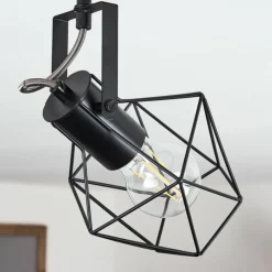 Lampes Vintages & Rétros-hofstein Plafonnier Maracambo Bois foncé, Noir, 1 lumière