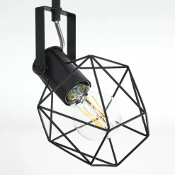 Lampes Industrielles-hofstein Plafonnier Maracambo Bois foncé, Noir, 4 lumières