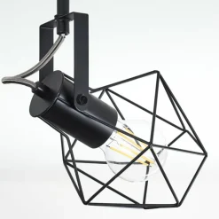 Lampes Industrielles-hofstein Plafonnier Maracambo Bois foncé, Noir, 4 lumières