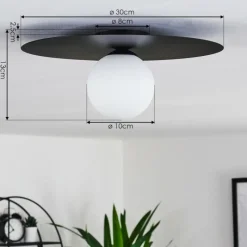 hofstein Plafonnier Marahu Noir, 1 lumière