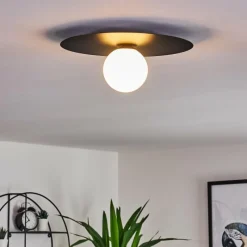 hofstein Plafonnier Marahu Noir, 1 lumière