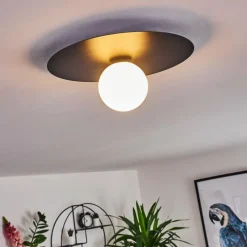 hofstein Plafonnier Marahu Noir, 1 lumière