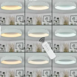 hofstein Plafonnier Maraya LED Blanc, 1 lumière, Télécommandes