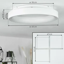 hofstein Plafonnier Maraya LED Blanc, 1 lumière, Télécommandes