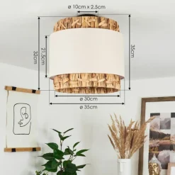 Lampes En Tissu-hofstein Plafonnier Marieux Noir, 2 lumières