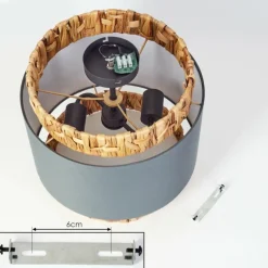 Lampes En Tissu-hofstein Plafonnier Marieux Noir, 2 lumières