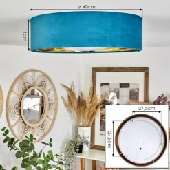 Lampes En Tissu-hofstein Plafonnier Maripi LED Bleu, Or, 1 lumière